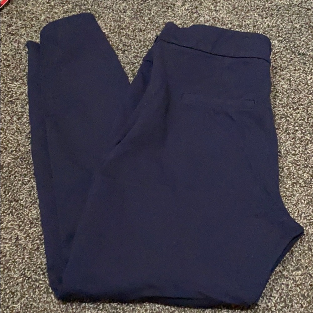 Blue side zip leggings